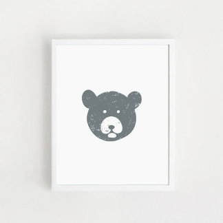 Poster Visage d'ours