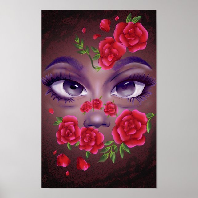 Poster Visage floral  (Devant)