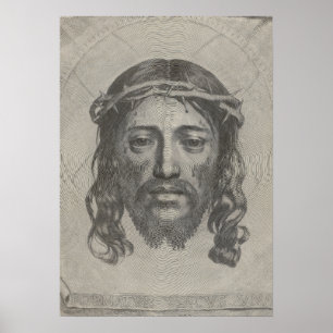 Poster Visage gravé de Jésus-Christ par Claude Mellan