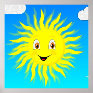 Poster Visage heureux de soleil