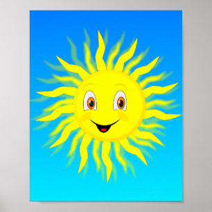 Poster Visage heureux Soleil