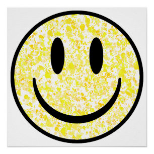 Poster Visage souriant éclaboussé