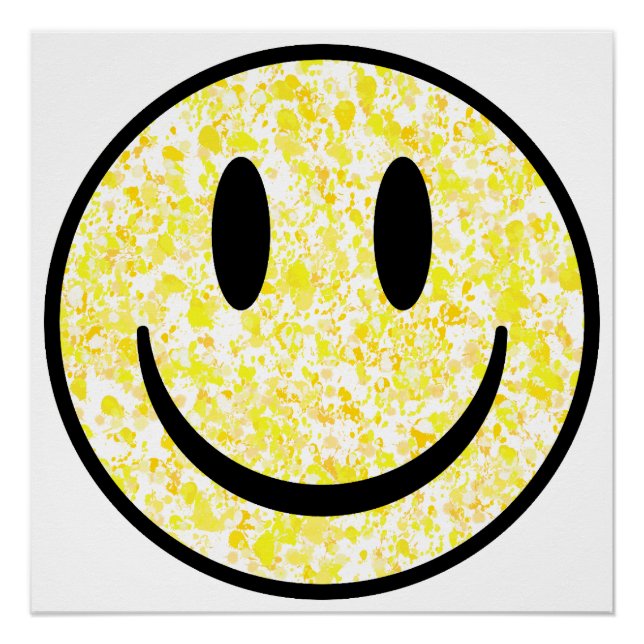 Poster Visage souriant éclaboussé (Devant)