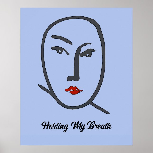 Poster Visages bleus Abstraits (Devant)