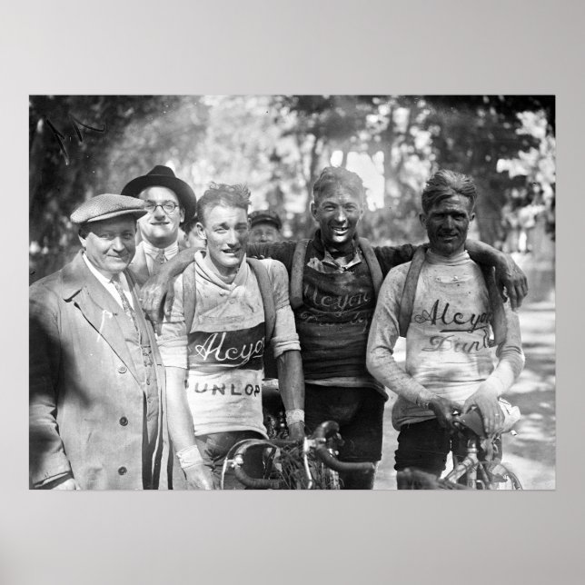 Poster Visages boueux Tour de France 1928 Après l'étape 1 (Devant)