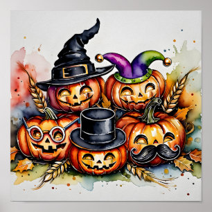 Poster Visages Citrouilles stupides