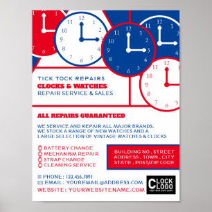 Poster Visages de l'horloge, Horologiste publicité