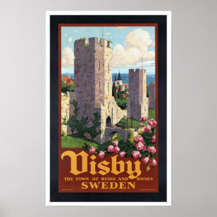 Poster Visby Suède - Vintage voyage