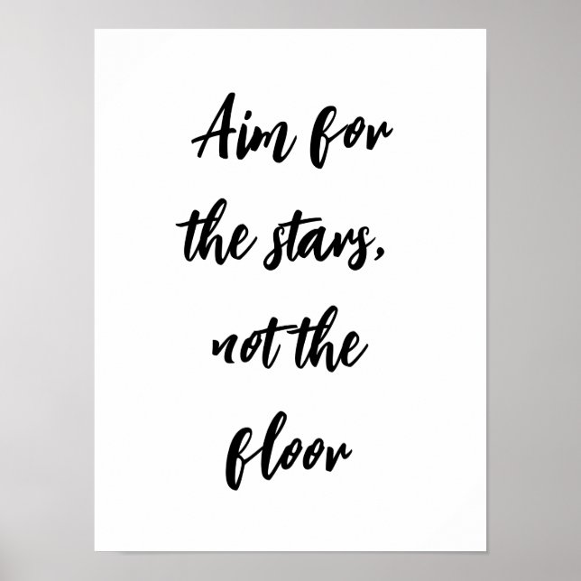 Poster Visez les étoiles, pas la salle de bain au sol (Devant)