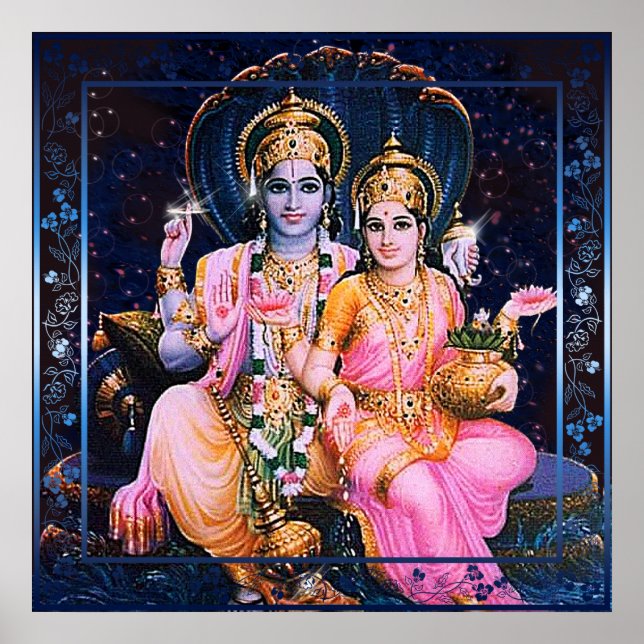 Poster Vishnu & Lakshmi (Devant)