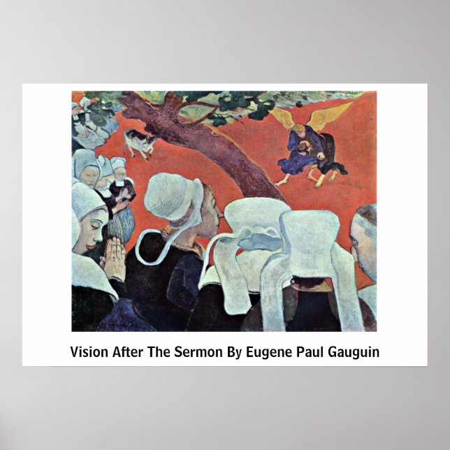 Poster Vision Après Le Sermon Par Eugene Paul Gauguin (Devant)