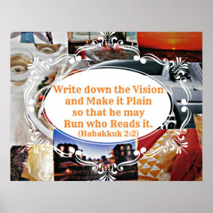 Poster Vision board with Bible verse Write down the Visio