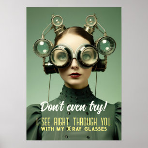 Poster Vision rétrofuturiste des rayons X - Voyez par vou