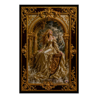 Poster Vision Vesperine Solariel de luxe baroque doré