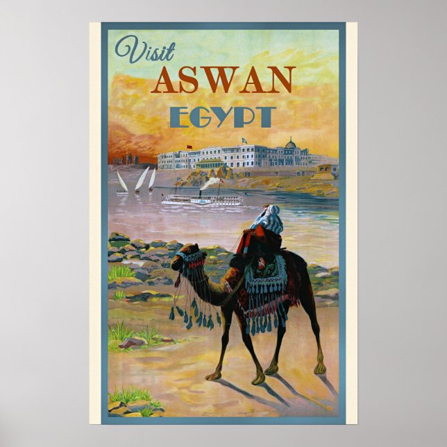 Poster Visit Aswan, Egypt (Devant)