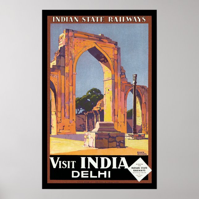 Poster Visit India - Delhi (Devant)