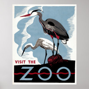 Poster Visit the Zoo -  Travel WPA