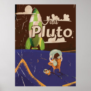 Poster Visite de l'affiche du Vintage voyage Pluto