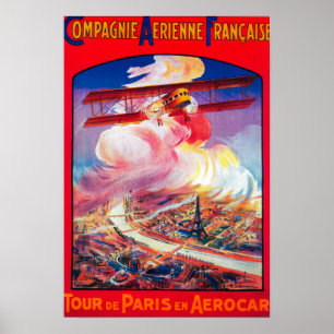 Poster Visite De Paris, France dans Aerocar PosterEurope