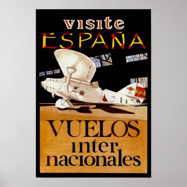 Poster Visite Espana ~ Vuelos Internacionales (Devant)