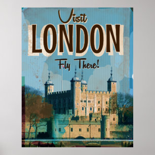 Poster Visite Vintage Londres - Voler là-bas