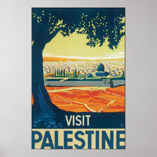 Poster Visiter l'affiche Vintage voyage Palestine