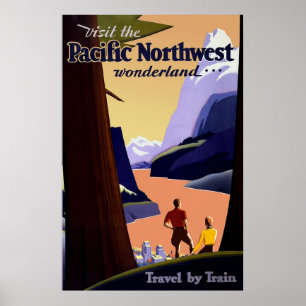 Poster Visiter Le Pacifique Nord-Ouest
