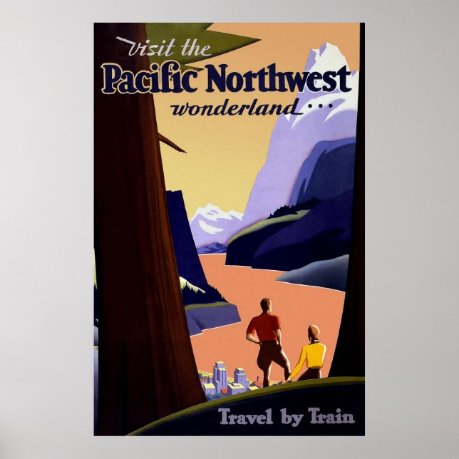 Poster Visiter Le Pacifique Nord-Ouest (Devant)