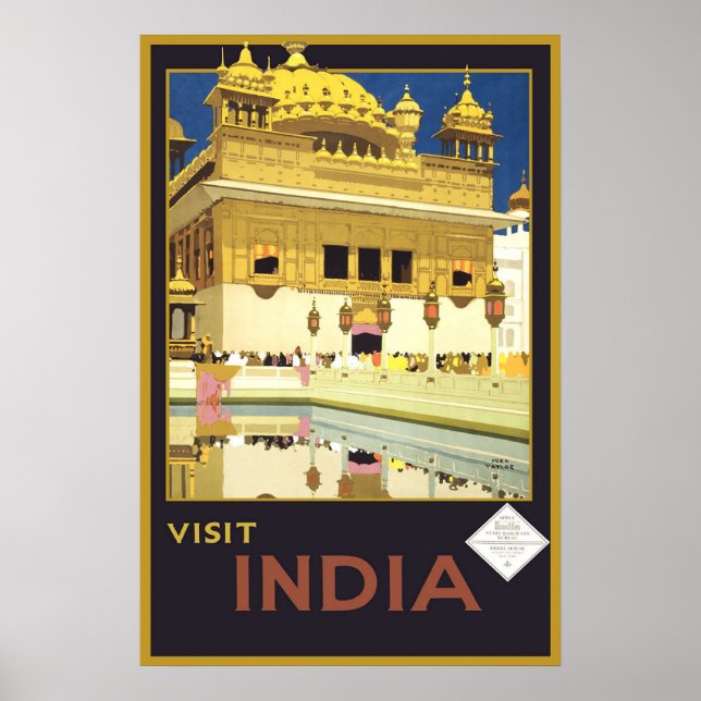 Poster Visiter le Vintage voyage indien (Devant)