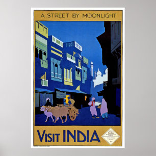 Poster Visiter le Vintage voyage indien