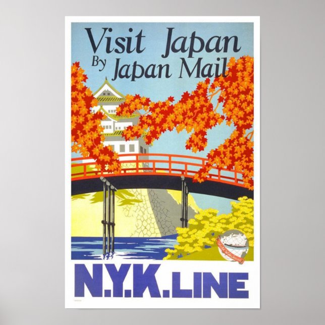 Poster Visiter le Vintage voyage japonais (Devant)