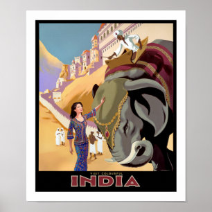 Poster Visiter l'Inde colorée