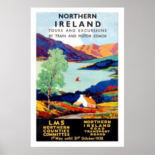 Poster Visites de paysages d'Irlande du Nord, voyage vint