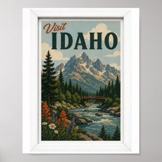 Poster Visitez Idaho Travel Vintage