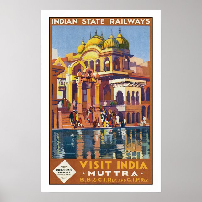 Poster Visitez India Muttra (Devant)