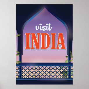 Poster Visitez India Vintage en version imprimée.