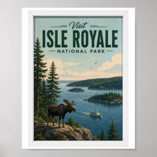 Poster Visitez Isle Royale National Park Voyage Vintage