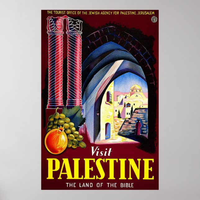 Poster Visitez La Palestine Terre De La Bible (Devant)