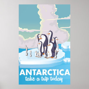 Poster Visitez l'affiche de voyage Antarctica Vintage