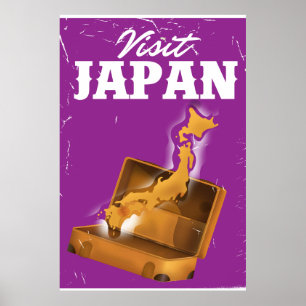 Poster Visitez l'affiche de voyage du Japon vintage