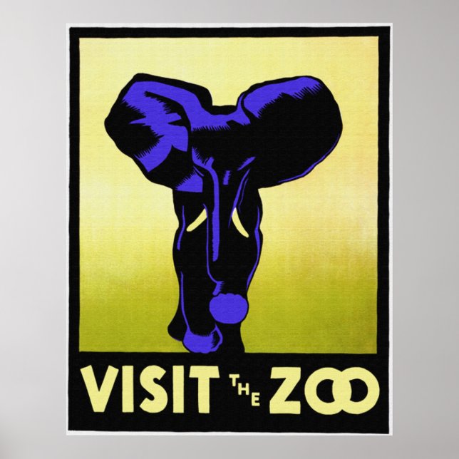 Poster Visitez l'affiche du zoo (Devant)