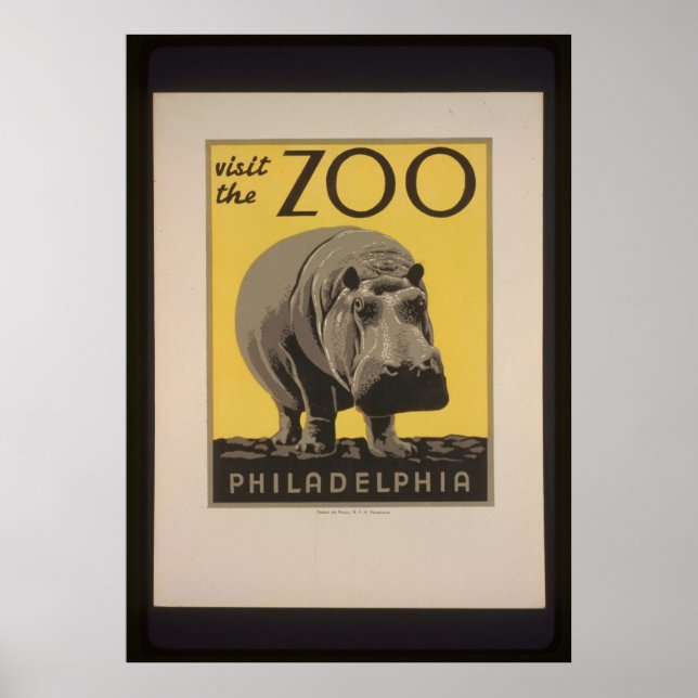Poster Visitez l'affiche du zoo de Philadelphie (Devant)