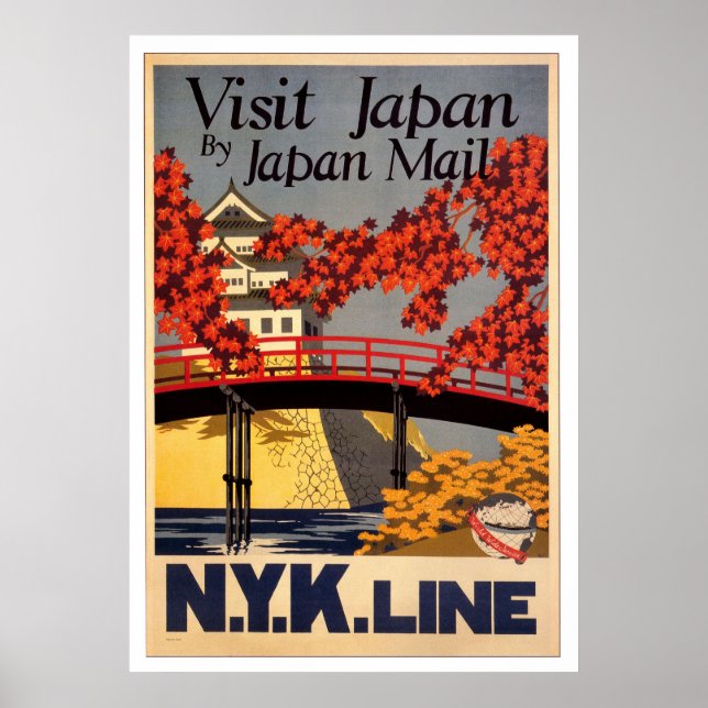 Poster Visitez l'affiche japonaise Retro (Devant)
