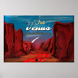 Poster Visitez l'affiche vintage de Vénus