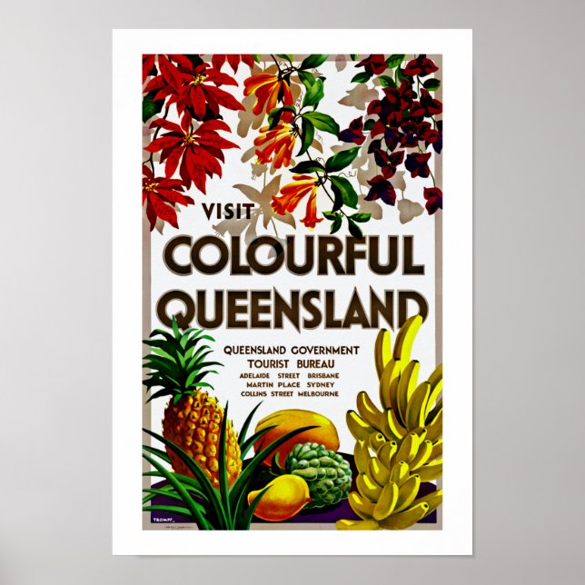 Poster Visitez le Coloré Queensland (Devant)