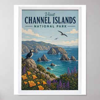 Poster Visitez le parc national de Channel Islands Voyage