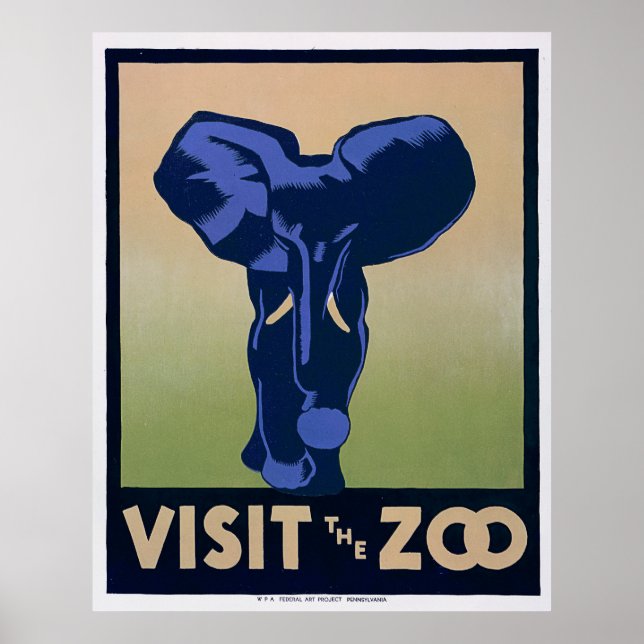 Poster Visitez le zoo (Devant)