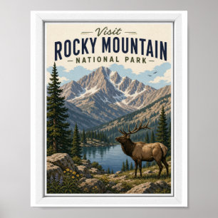 Poster Visitez Rocky Mountain National Park Voyage Vintag