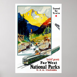 Poster Visitez Vos Parcs Nationaux Far West