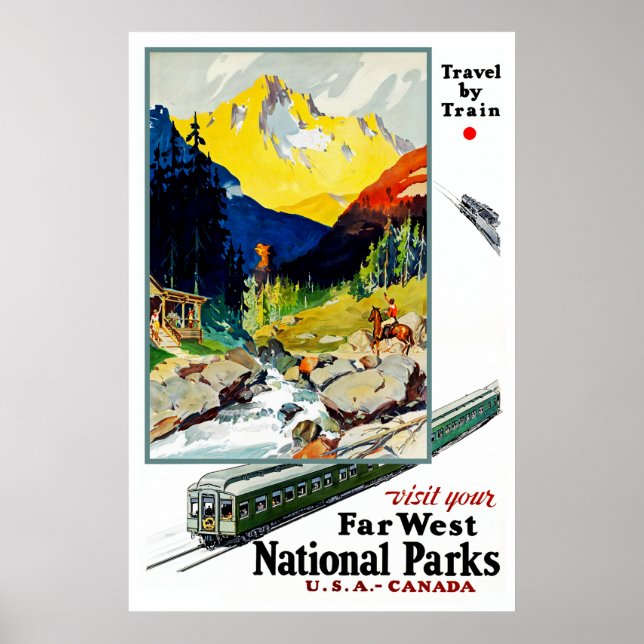 Poster Visitez Vos Parcs Nationaux Far West (Devant)